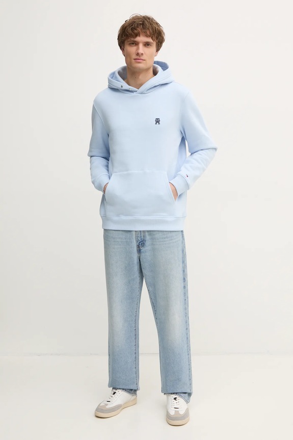 Tommy Hilfiger hanorac de bumbac MW0MW37469 albastru SS25