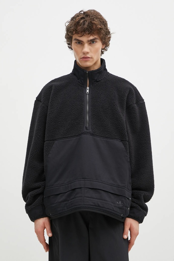 adidas Originals bluza polarowa Essential bez kaptura czarny JC9596