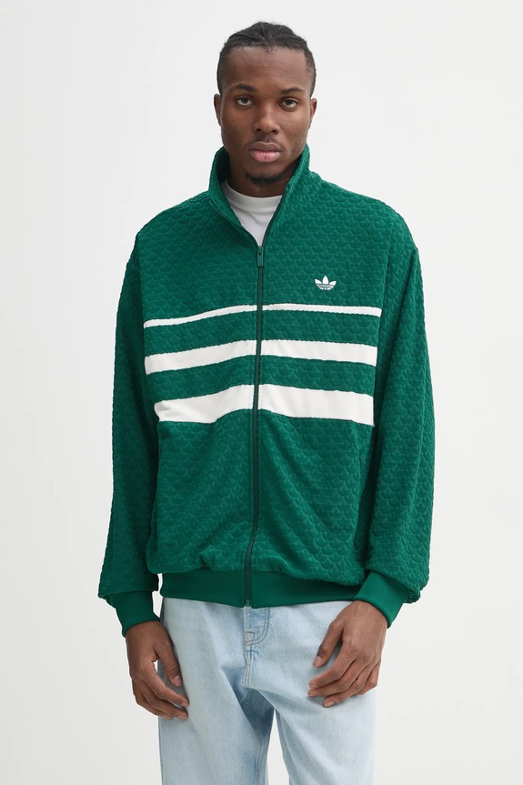 Dukserica adidas Originals Q12 MONOGRAM T s elastinom zelena JD0696