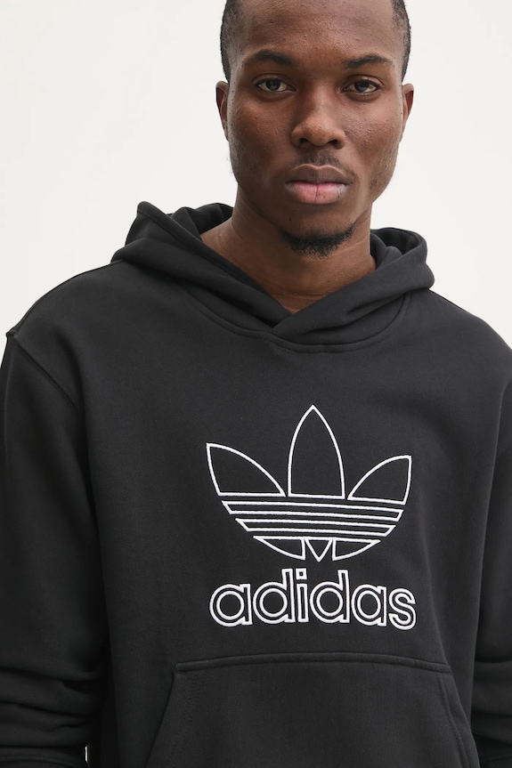 Бавовняна кофта adidas Originals OUTL TREF HDY чорний JP1079