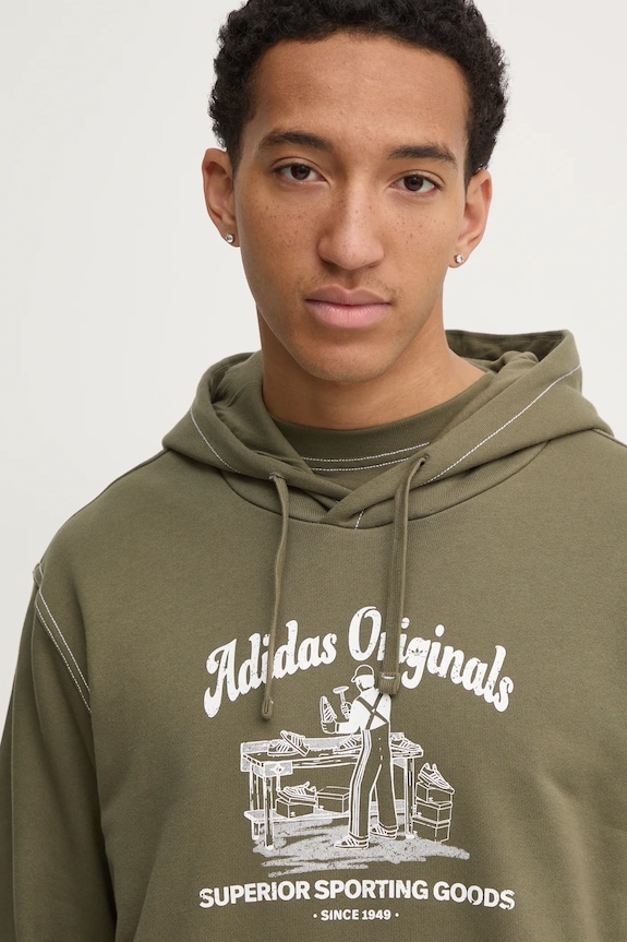 Bavlnená mikina adidas Originals Wabash zelená JP4482