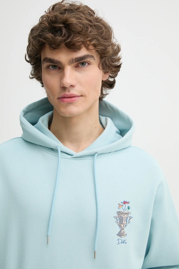 Oblečení Bavlněná mikina Drôle de Monsieur Le Hoodie Vase F.HO174.CO127.LBE tyrkysová
