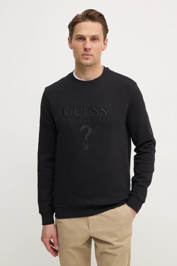 Guess bluza BEAU imprimeu negru M5RQ08.KCN01