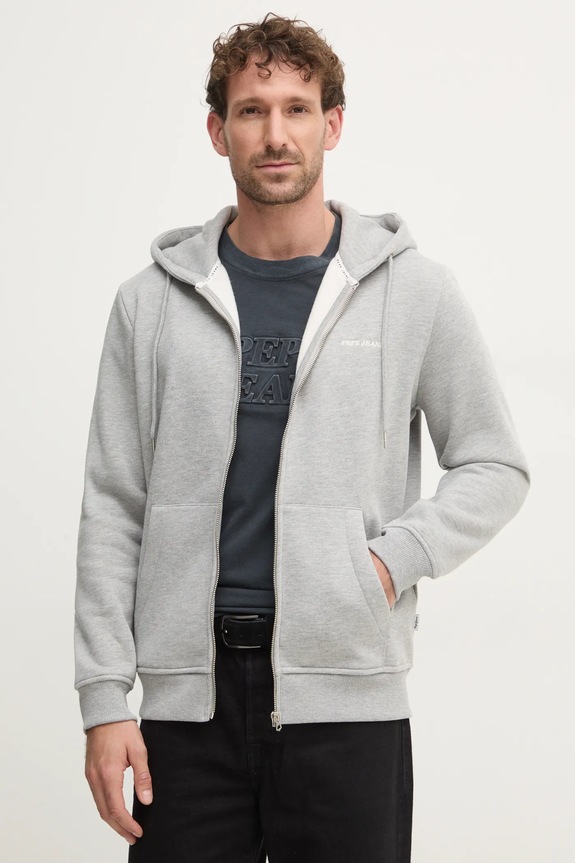Dukserica Pepe Jeans DAMIAN ZIP bez uzorka siva PM582752