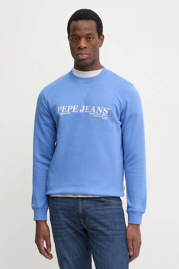 Pepe Jeans bluza DYLAN CREW aplikacja fioletowy PM582756