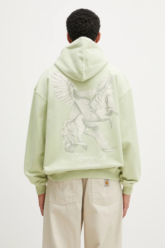 Дрехи Памучен суичър Represent Elegance In Motion Hoodie MLM41065.37 зелен