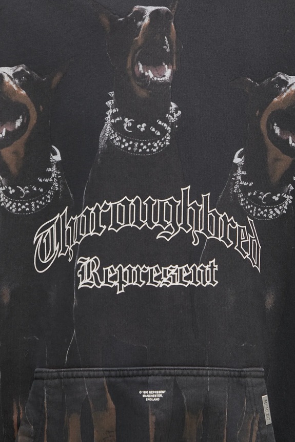 Хлопковая кофта Represent Thoroughbred Hoodie серый MLM41134.003