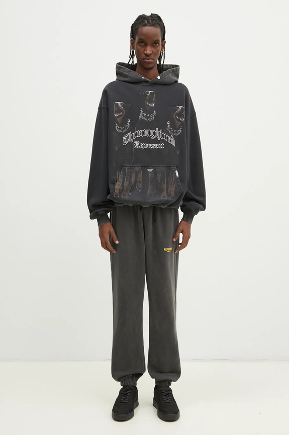 Хлопковая кофта Represent Thoroughbred Hoodie MLM41134.003 серый