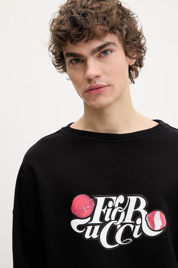 Βαμβακερή μπλούζα Fiorucci Curly Lollipop Logo Relaxed Fit Sweatshirt μαύρο U02SPSCR188CJ05BK02