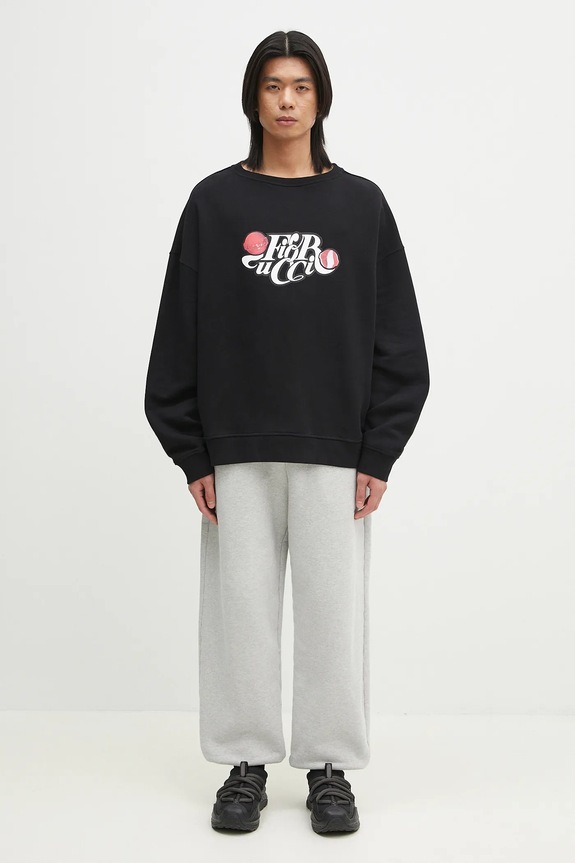 Хлопковая кофта Fiorucci Curly Lollipop Logo Relaxed Fit Sweatshirt U02SPSCR188CJ05BK02 чёрный