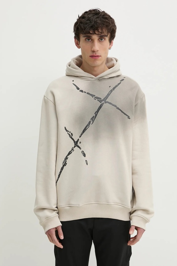 Βαμβακερή μπλούζα Heliot Emil στάμπα μπεζ SS25.M.08.072.ST18