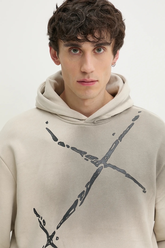 Βαμβακερή μπλούζα Heliot Emil SS25.M.08.072.ST18 μπεζ