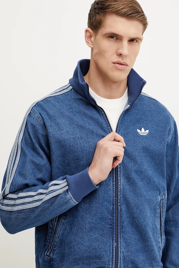Traper jakna adidas Originals Adicolor Denim Firebird Track Top plava JC6233