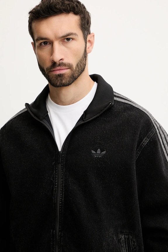 adidas Originals denim jacket Adicolor Denim Firebird Track Top black JC6717