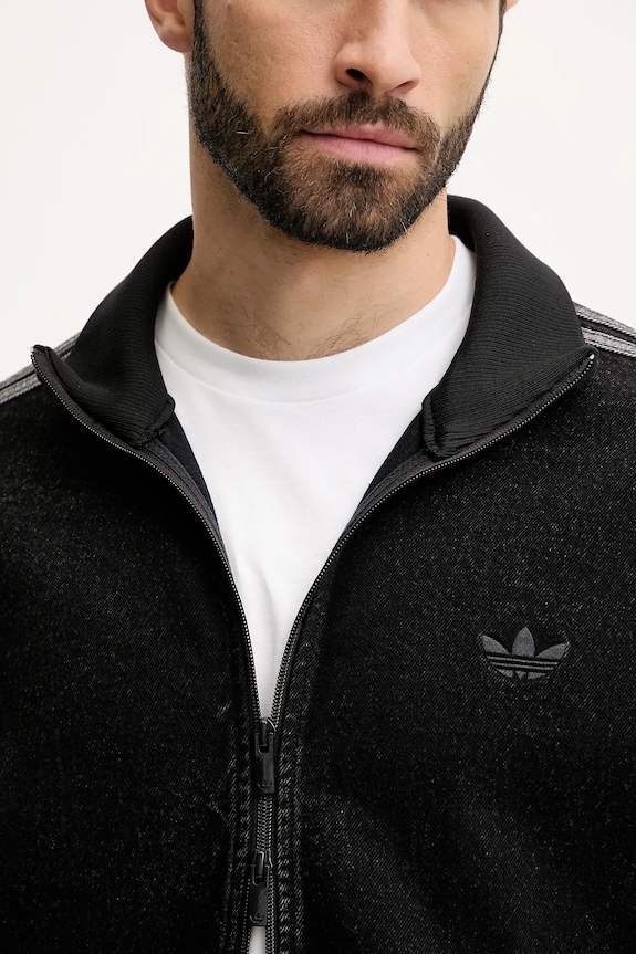 adidas Originals denim jacket Adicolor Denim Firebird Track Top JC6717 black