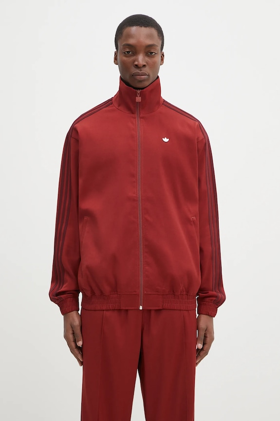 adidas Originals bluza Firebird Tracktop fara gluga burgundia JX7172