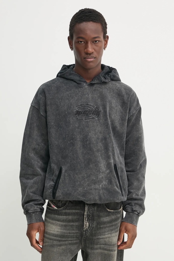Diesel bluza bawełniana z kapturem szary A16321.0BMBK