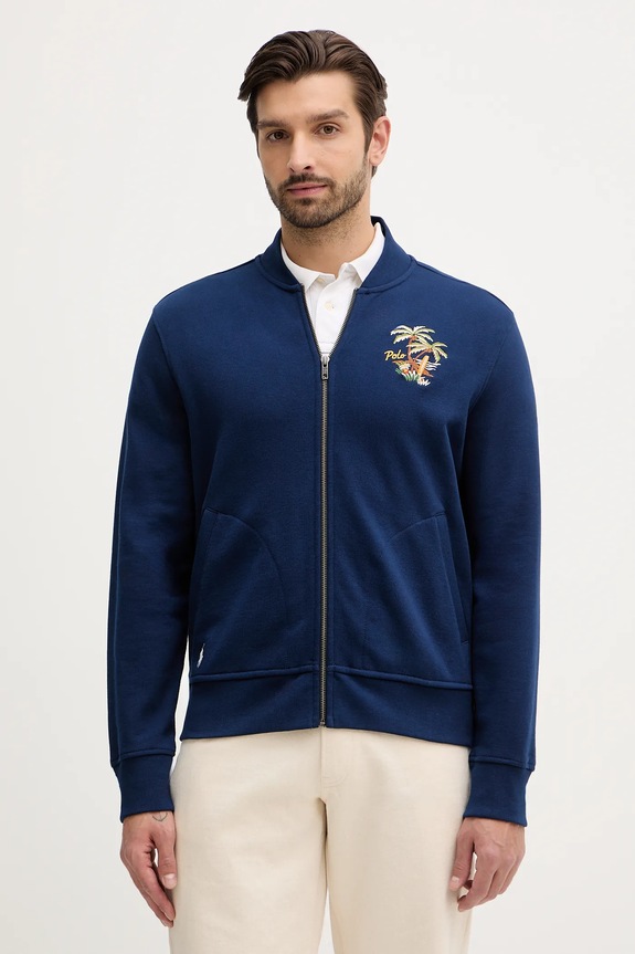Bavlnená mikina Polo Ralph Lauren Long Sleeve Sweatshirt bavlna modrá 710970280