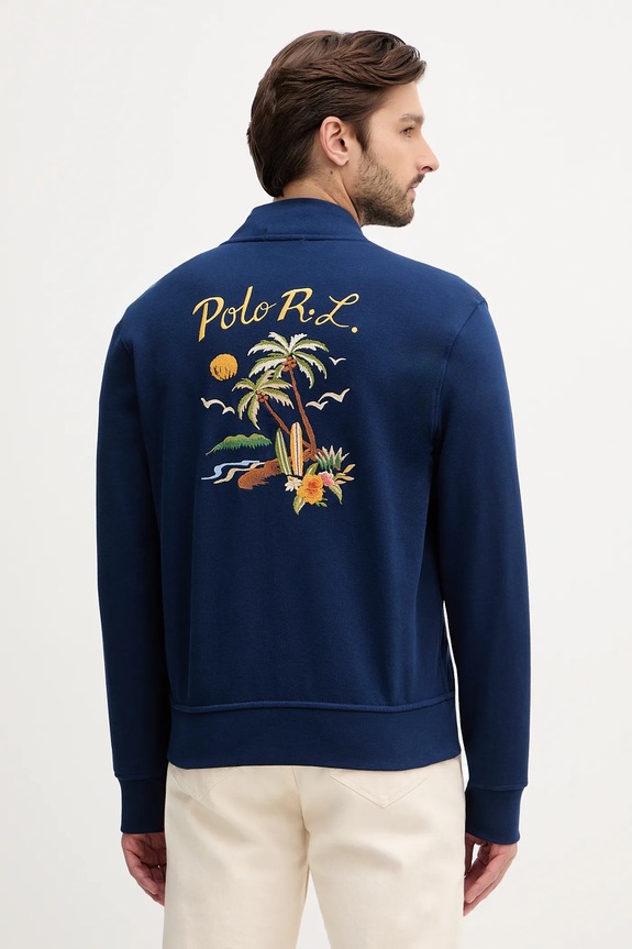 Oblečenie Bavlnená mikina Polo Ralph Lauren Long Sleeve Sweatshirt 710970280 modrá
