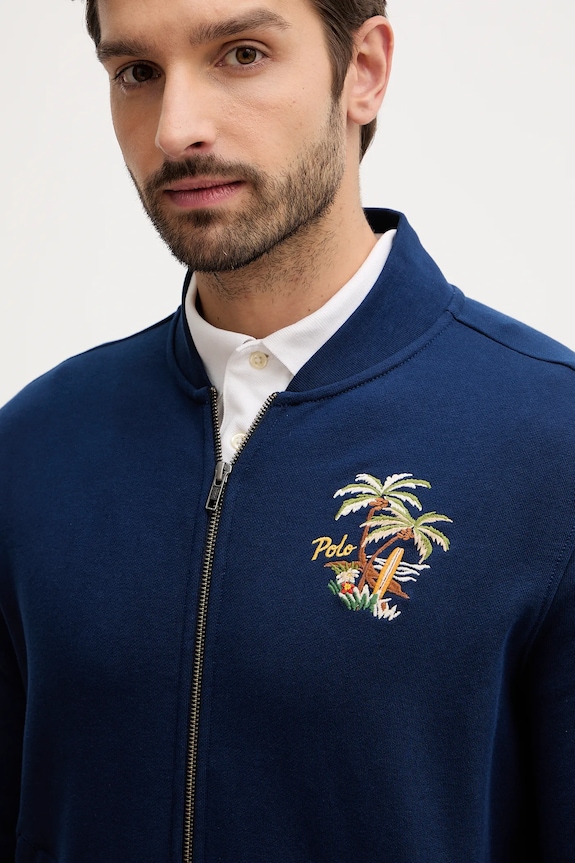 Bavlnená mikina Polo Ralph Lauren Long Sleeve Sweatshirt modrá 710970280