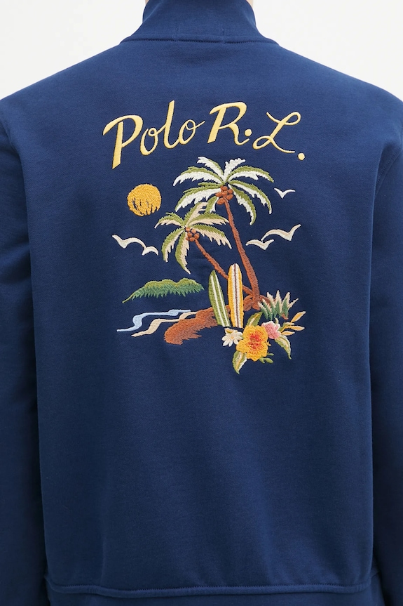 Polo Ralph Lauren bluza bawełniana Long Sleeve Sweatshirt niebieski 710970280