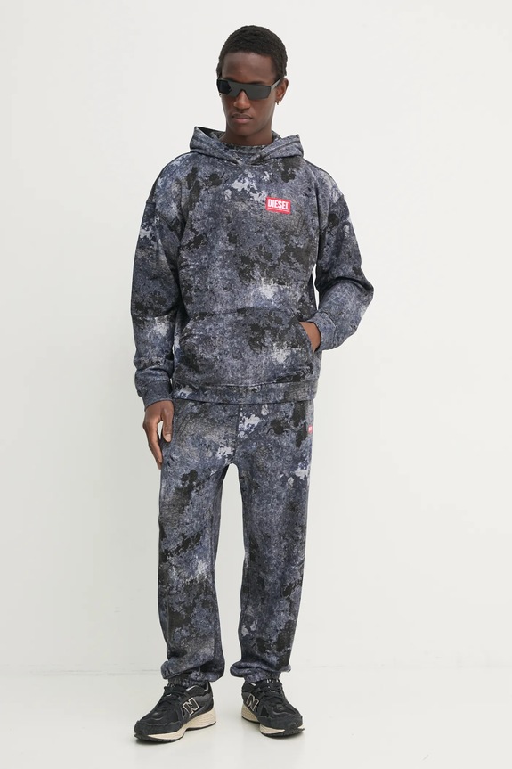 Bavlněná mikina Diesel S-BOXT-HOOD-R8 SWEAT-SHIRT A16404.0QLAG šedá SS25