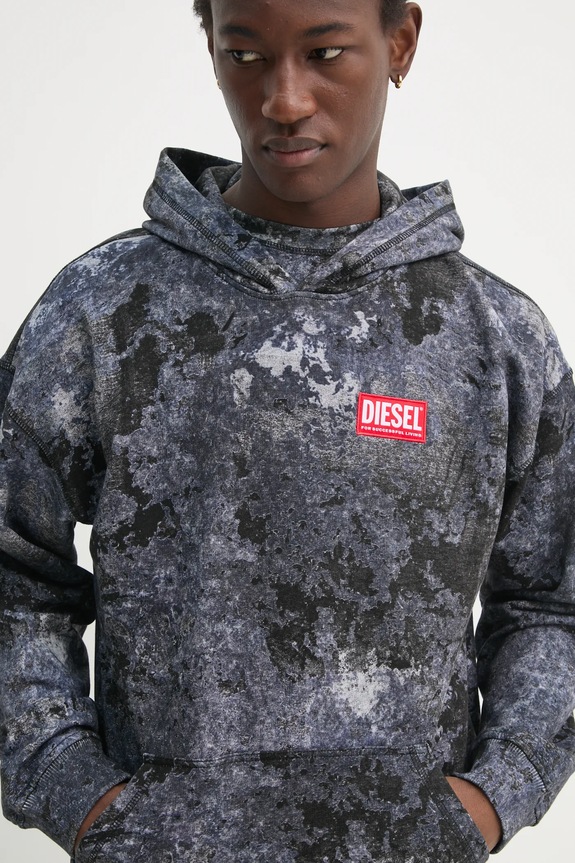 Bavlněná mikina Diesel S-BOXT-HOOD-R8 SWEAT-SHIRT šedá A16404.0QLAG