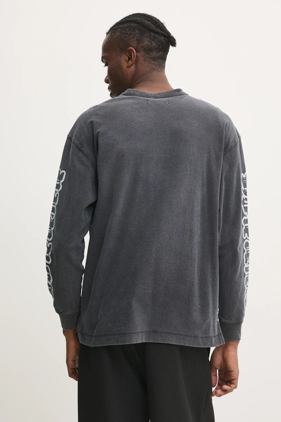 Ρούχα Βαμβακερή μπλούζα με μακριά μανίκια PURPLE BRAND TEXTURED JERSEY LS TEE P204.JWGW125 γκρί