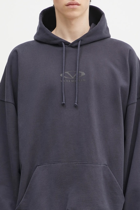 VETEMENTS sweatshirt Oval Logo Cropped Boxy UA66HD600N navy