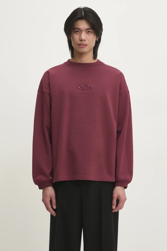 Кофта VETEMENTS Oval Logo Cropped Boxy гладкий бордо UA66CW600R
