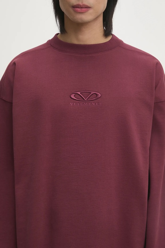 Кофта VETEMENTS Oval Logo Cropped Boxy бордо UA66CW600R