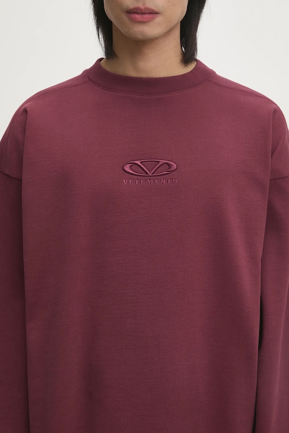 Кофта VETEMENTS Oval Logo Cropped Boxy бордо UA66CW600R