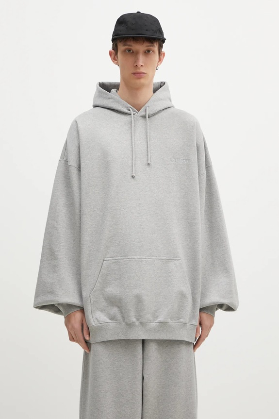VETEMENTS sweatshirt Embroidered Logo Oversized applique gray UA66HD780G