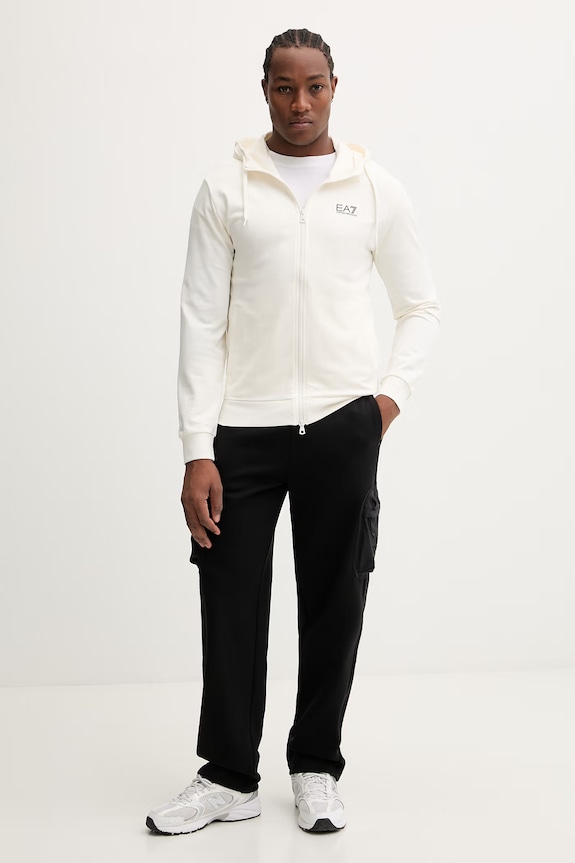 Памучен суичър EA7 Emporio Armani PJVRZ.8NPM33 бежов SS26