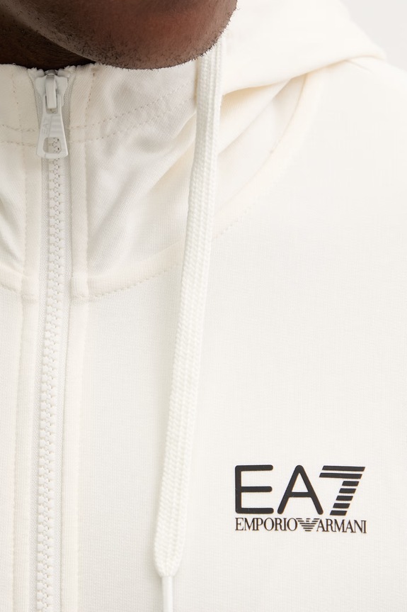Памучен суичър EA7 Emporio Armani PJVRZ.8NPM33 бежов