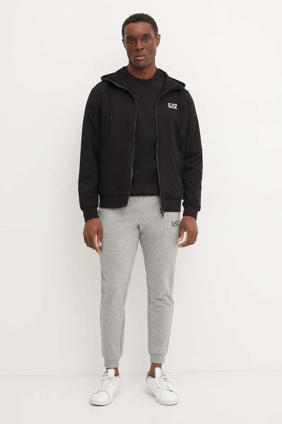 EA7 Emporio Armani pamut melegítőfelső PJVRZ.8NPM33 fekete SS26