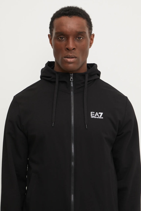 EA7 Emporio Armani pamut melegítőfelső fekete PJVRZ.8NPM33