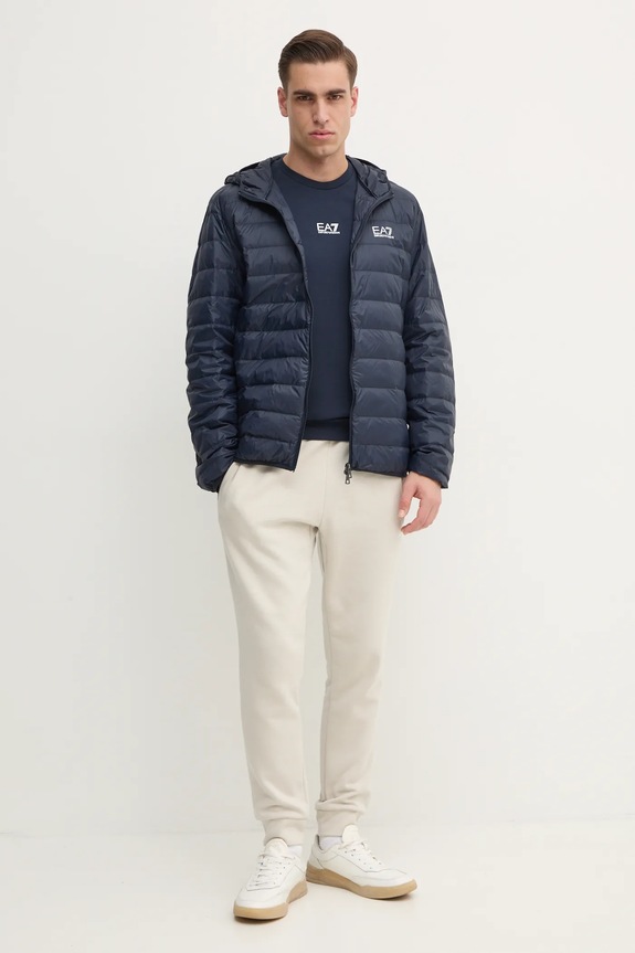 Bavlnená mikina EA7 Emporio Armani PJVRZ.8NPM30 tmavomodrá SS26