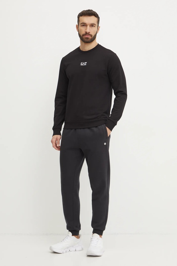 EA7 Emporio Armani pamut melegítőfelső PJVRZ.8NPM30 fekete SS26