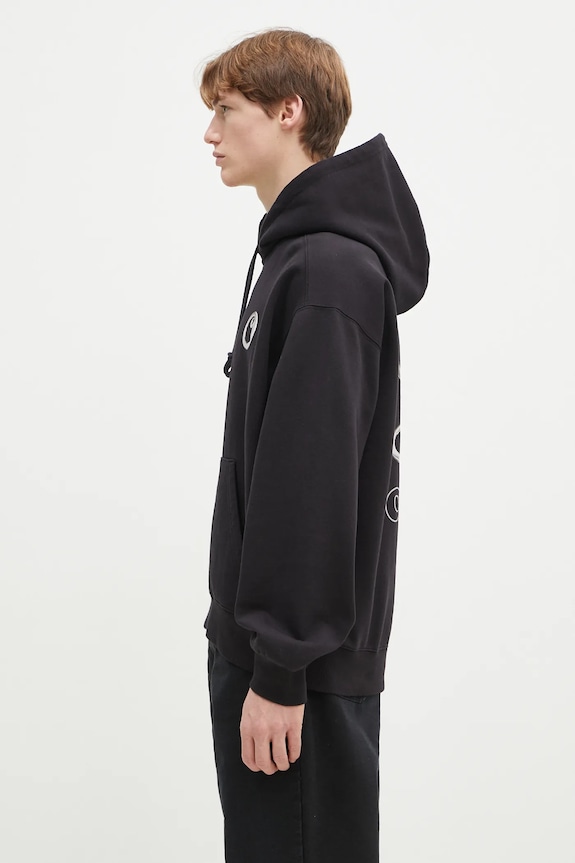 Carhartt WIP cotton sweatshirt Hooded Charm Link Sweat I034423.0M406 black SS25