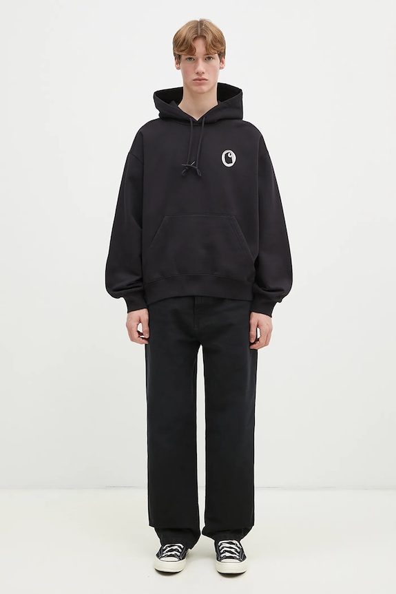 Carhartt WIP cotton sweatshirt Hooded Charm Link Sweat I034423.0M406 black