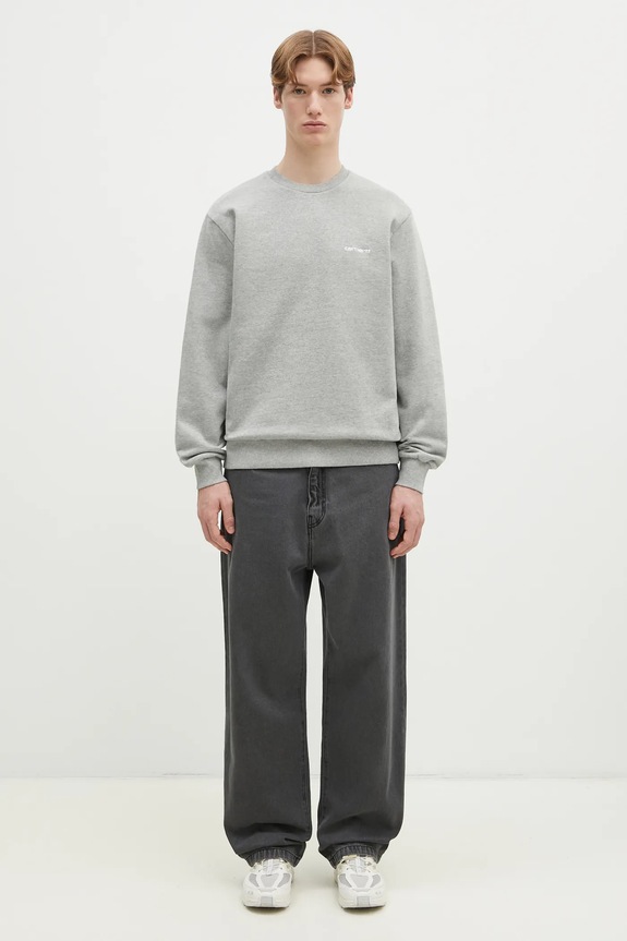Хлопковая кофта Carhartt WIP Script Embroidery Sweat серый I034496.00DXX