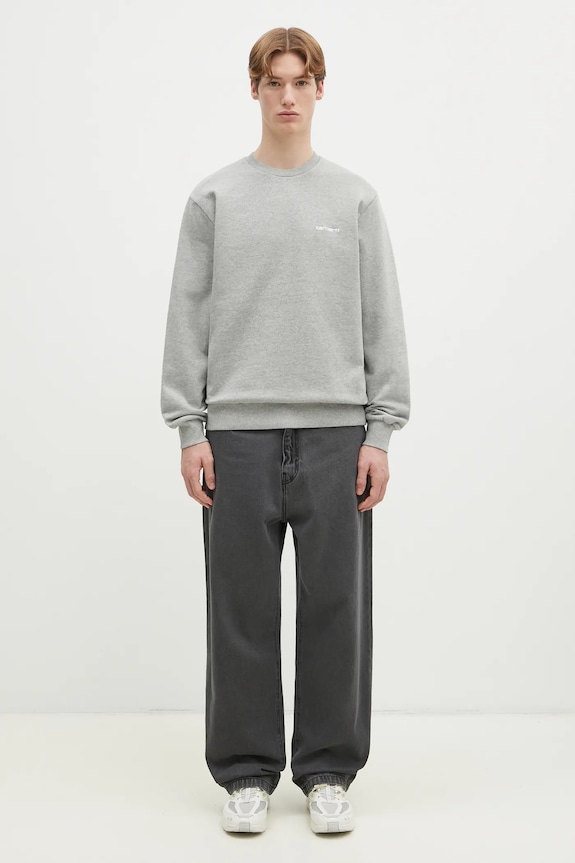 Хлопковая кофта Carhartt WIP Script Embroidery Sweat серый I034496.00DXX