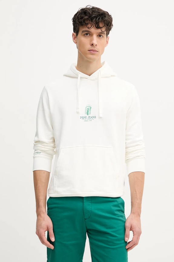 Odjeća Pamučna dukserica Pepe Jeans DOMINIC HOODIE PM582830 bijela