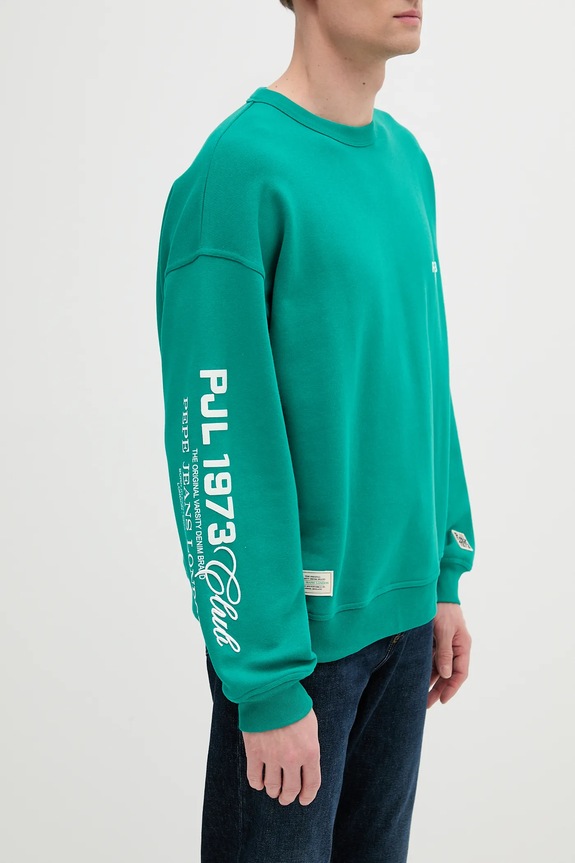 Pepe Jeans pamut melegítőfelső COLVILLE CREW zöld PM582841