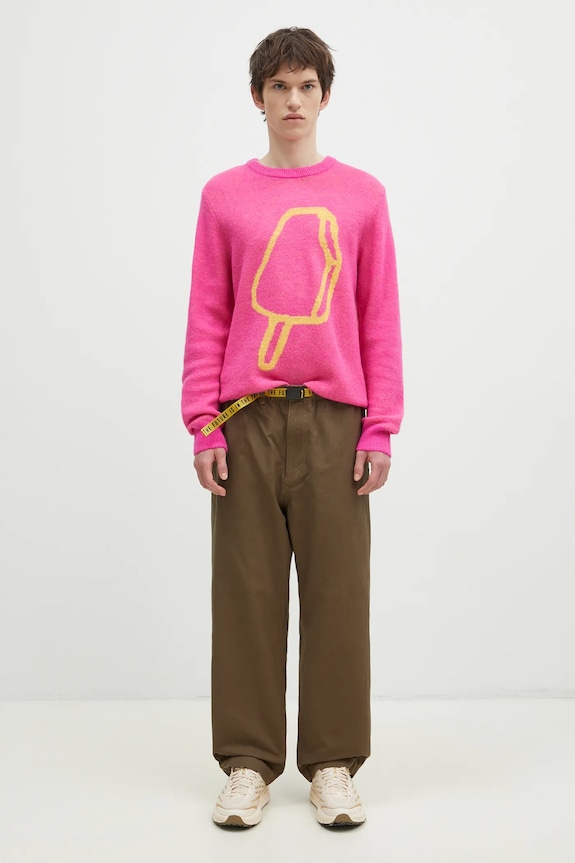 Πουλόβερ με προσθήκη μαλλιού ICECREAM Popsicle Crewneck IC24436 ροζ