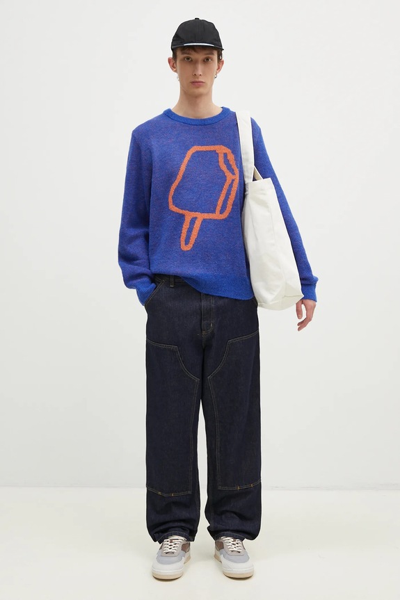 Свитер с примесью шерсти ICECREAM Popsicle Crewneck IC24436 голубой