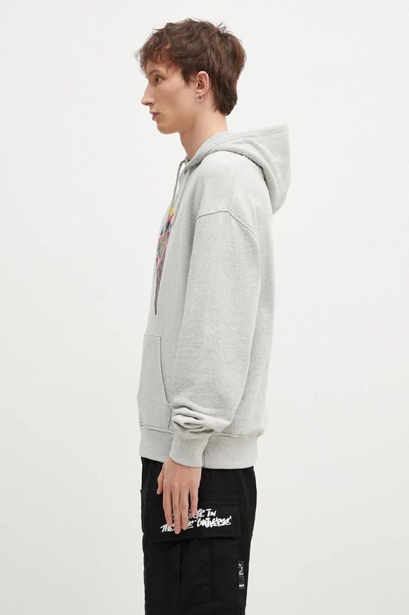 Bavlněná mikina ICECREAM Cone Man Popover Hood IC24487 šedá SS25