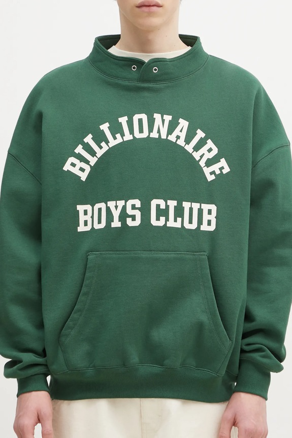 Billionaire Boys Club bluza bawełniana Stand Collar Sweatshirt zielony B24444
