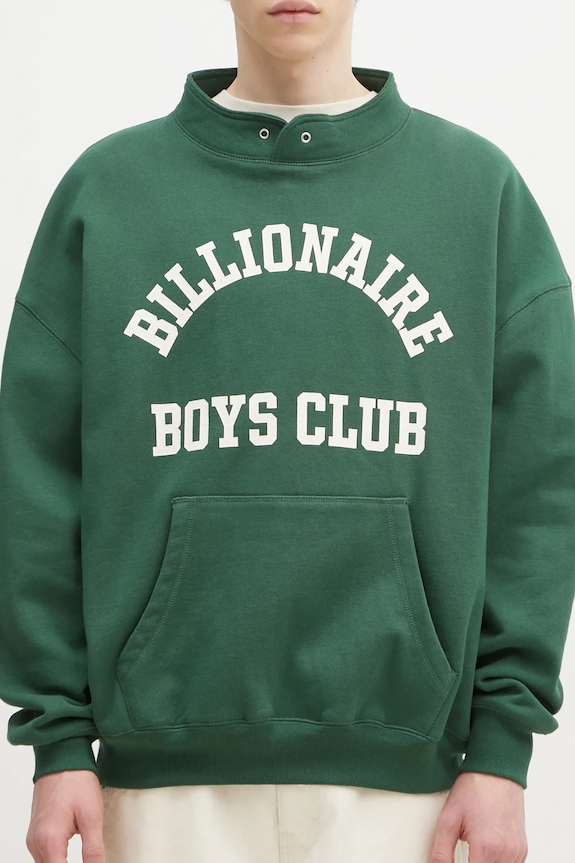 Billionaire Boys Club bluza bawełniana Stand Collar Sweatshirt zielony B24444